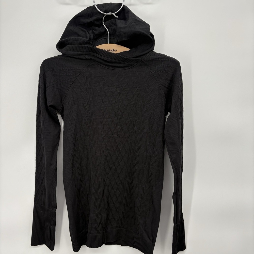 Lululemon Rest Less‎ Hoodie Pullover Long Sleeve Womans Size 4 Black Swiftly #5F